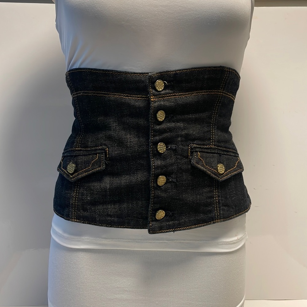 Bebe Dark Denim Waist Belt